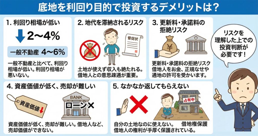 底地投資のデメリット